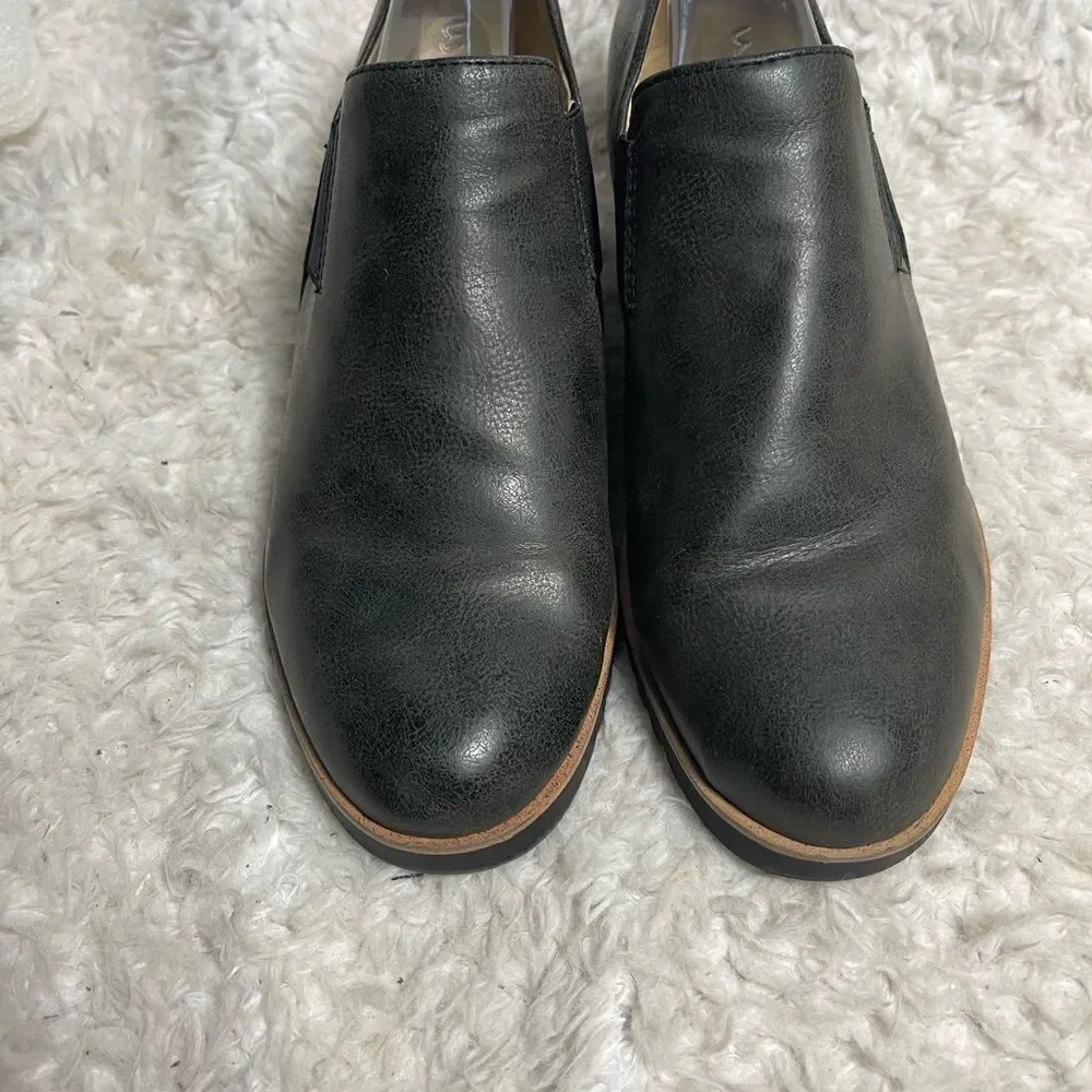Life Stride Zora Wedge Slip On Shoes Gray/Brown Faux Leather SZ9.5M